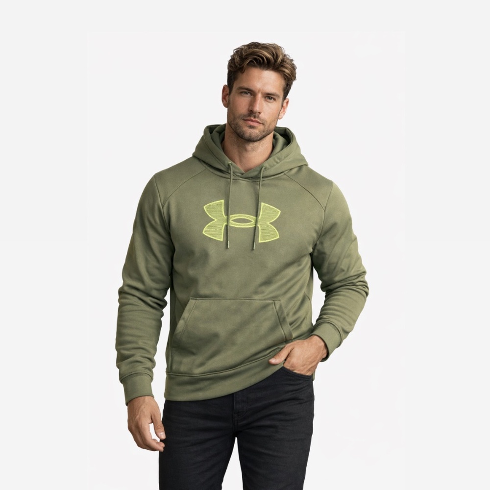 NWT Under Armour Men's Armour Fleece Big Logi Hoodie  in Small Size
